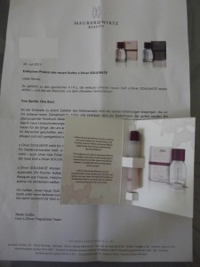 Mit Anschreiben und kleiner Produktprobe flatterte SOULMATE ins Haus. Mit Anschreiben und kleiner Produktprobe flatterte SOULMATE ins Haus.