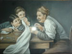 Der Einfädler .1883 (Pastell) - Eine wichtige Szene in »Firnis«