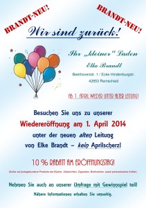 Flyer ausdrucken, die Umfrage auf der Rückseite ausfüllen, im Laden abgeben und vielleicht gewinnen.