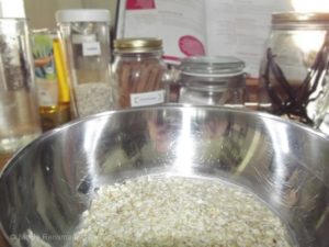 Hafermilch - die Zutaten: Zimt, Vanille, Salz, Agavendicksaft, Wasser und natürlich Haferflocken, nach einem Rezept aus »So geht vegan!« von Patrick Bolk