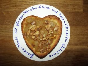 Die Birnentarte gab es auch in klein.