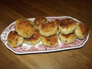 Burger aus Reis und Kicherbsen