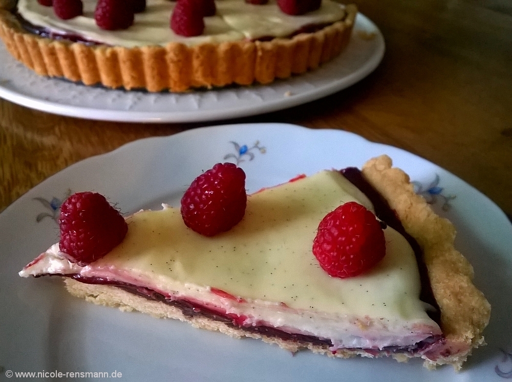 Himbeer-Vanille-Schoko-Tarte