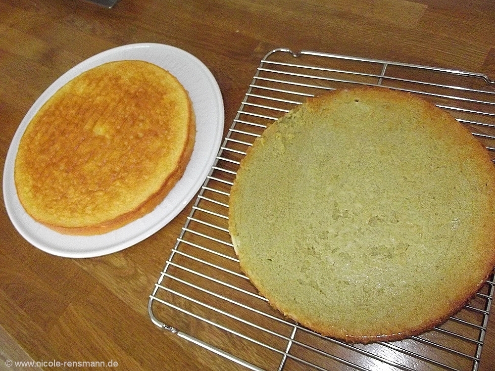 Zwei Böden ... Vanille und Matcha