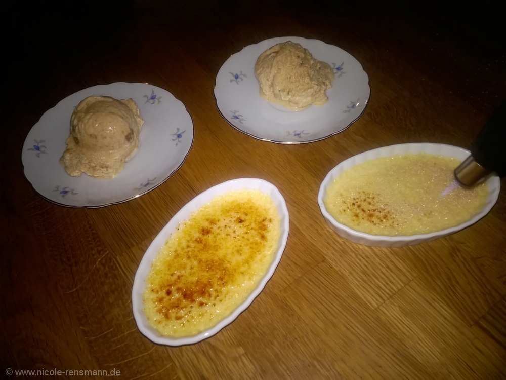 Amaretto-Eis wunderbar cremig und Crème brûlée