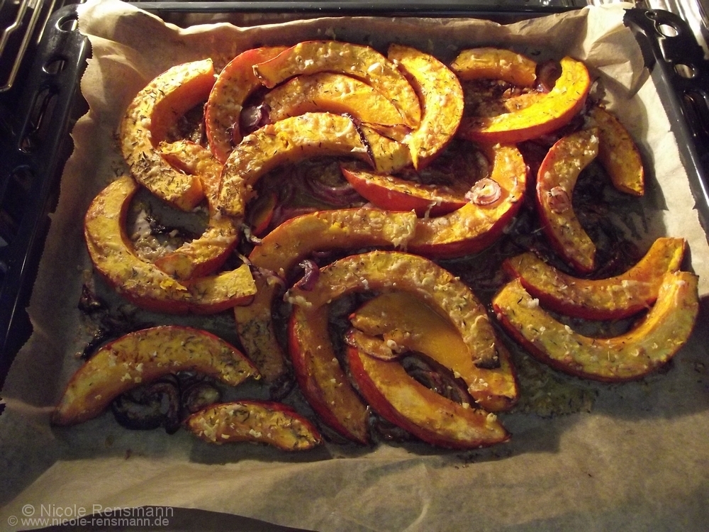 Kürbis auf dem Blech